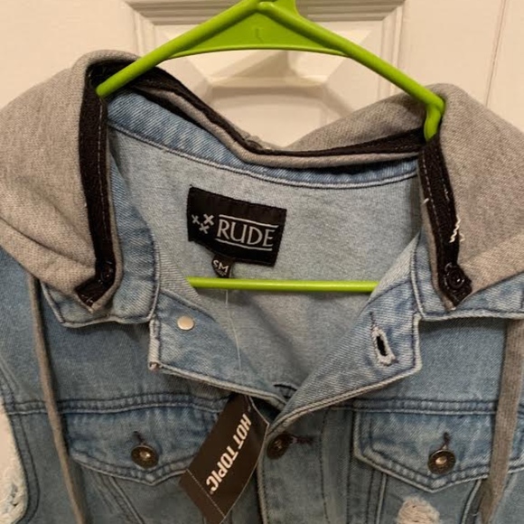 Denim Vest with Hood - Picture 3 of 3